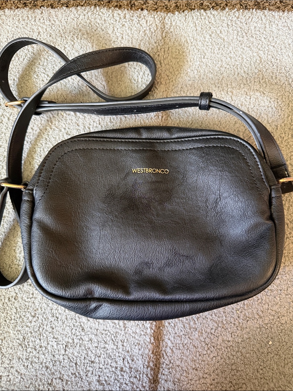Black Leather Crossbody Bag